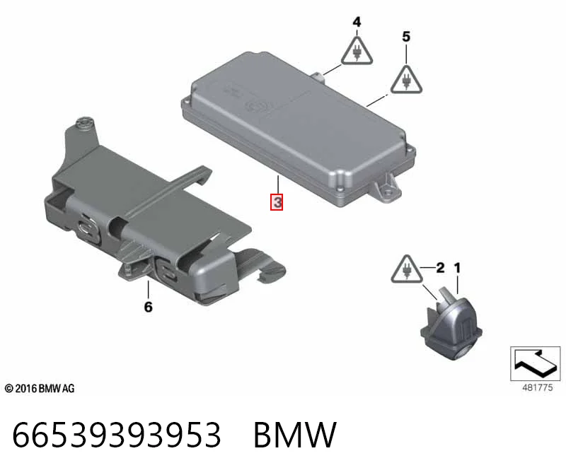 Módulo de control de cámara 66539393953 BMW