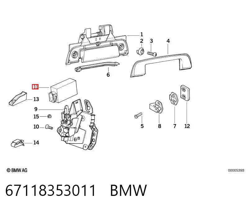 67118353011 BMW Motor de apertura/cierre de cerradura de puerta trasera