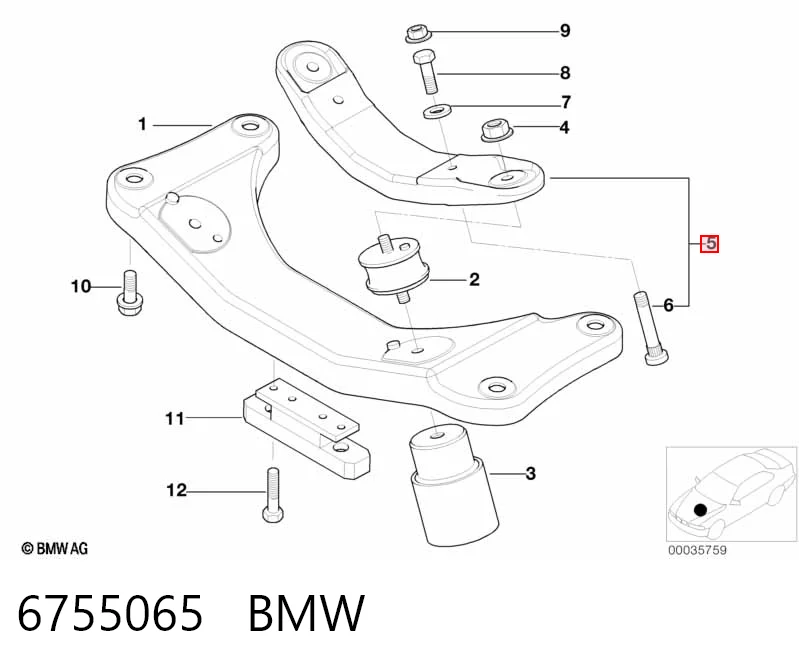 6755065 BMW Cremallera caja de direccion