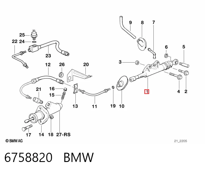 Cilindro maestro de embrague 6758820 BMW
