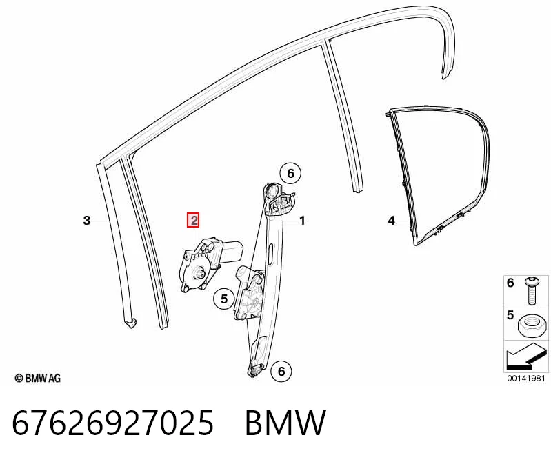 67626927025 BMW Motor del elevalunas de la puerta trasera izquierda