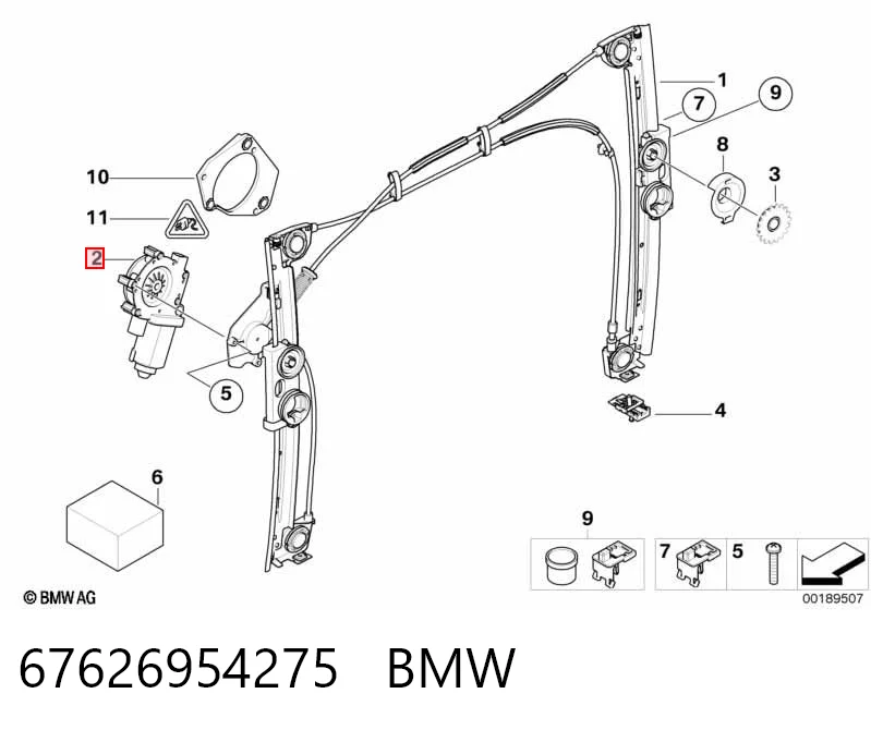 67626954275 BMW Motor elevalunas, puerta delantera izquierda