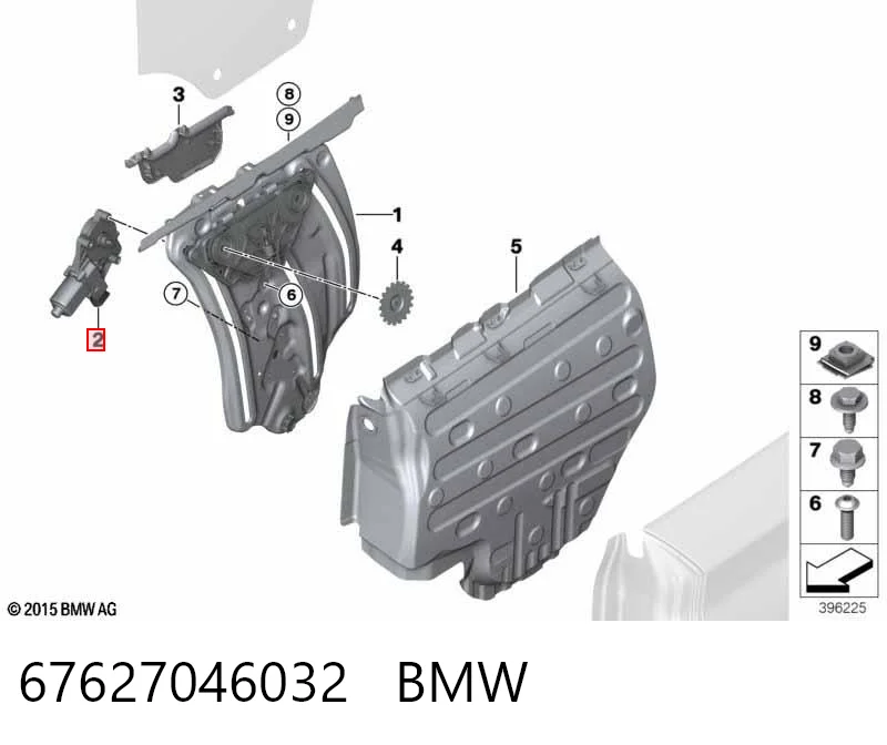 67627046032 BMW Motor del elevalunas de la puerta delantera derecha