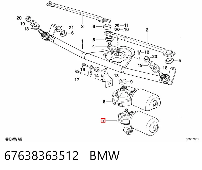 Motor limpiaparabrisas para BMW 3  E36