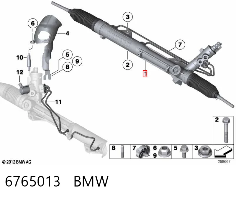 6765013 BMW Cremallera caja de direccion