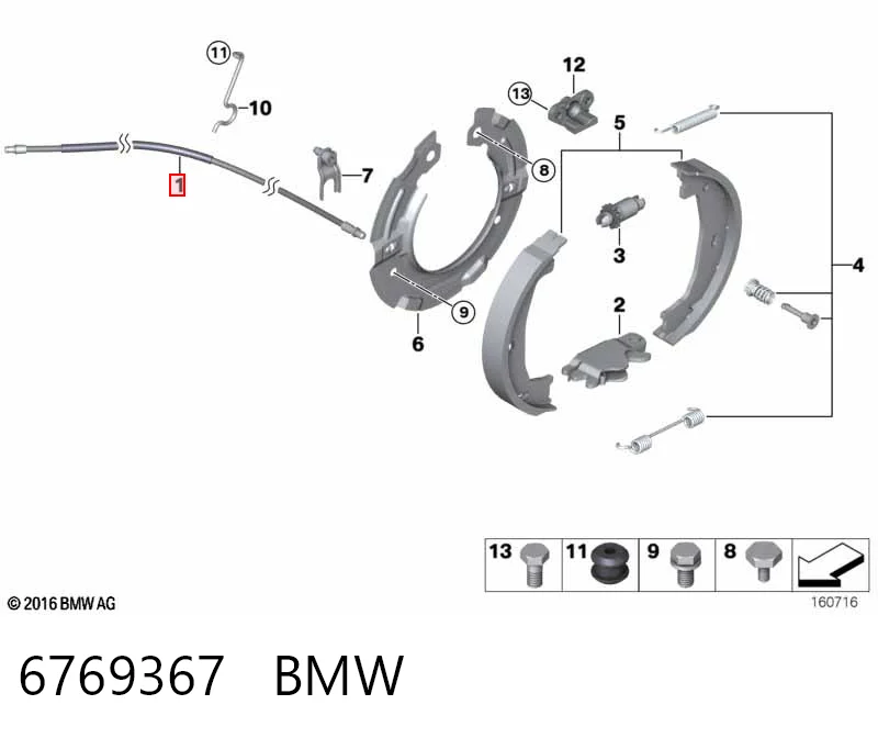 Comprar Cable de freno de mano trasero derecho/izquierdo BMW X1  E84 a bajo precio