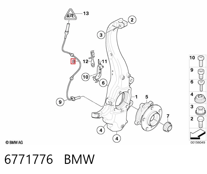 6771776 BMW Sensor de rueda abs