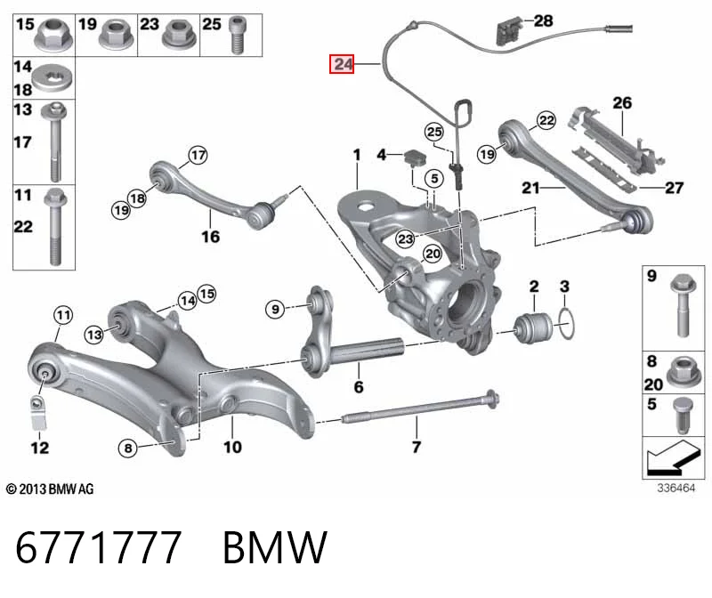 6771777 BMW Sensor de freno, trasero