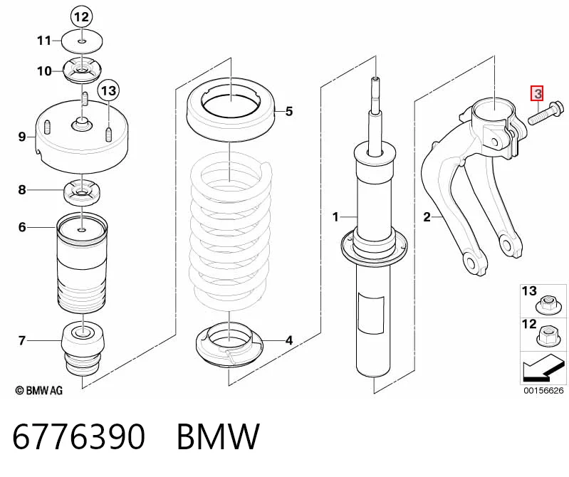 6776390 BMW Rodamiento, copela amortiguador delantero