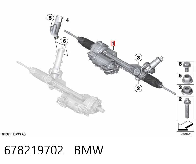 678219702 BMW Cremallera caja de direccion