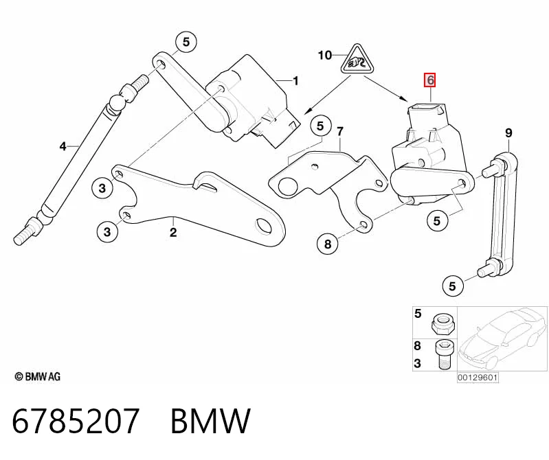 6785207 BMW Sensor de nivel de carrocería trasero
