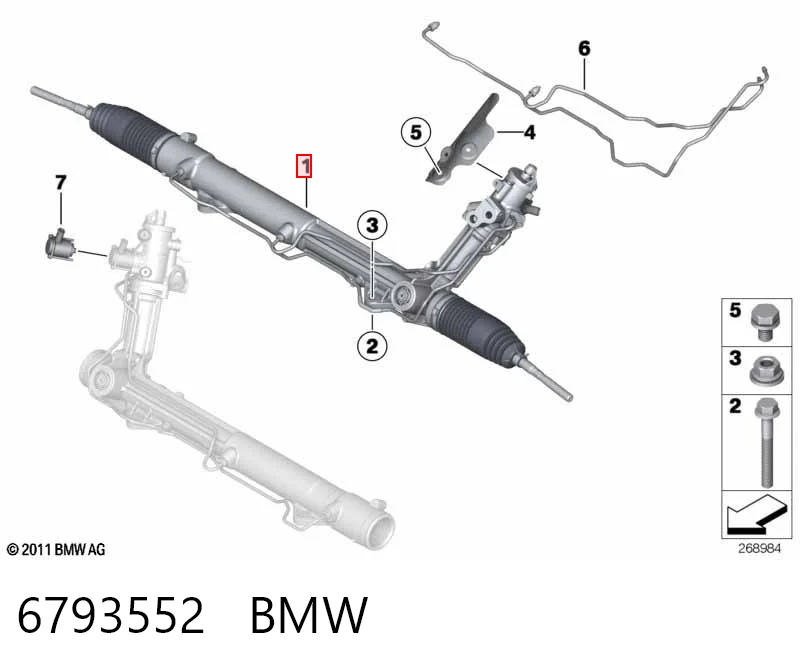 6793552 BMW Cremallera caja de direccion