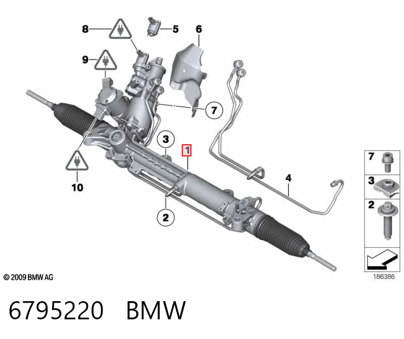 6795220 BMW Cremallera caja de direccion