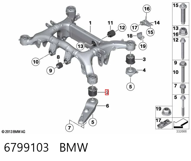 Puente trasero para BMW 5  F10