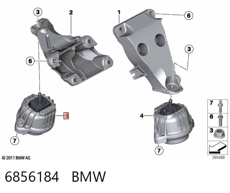 6856184 BMW Soporte de motor derecho