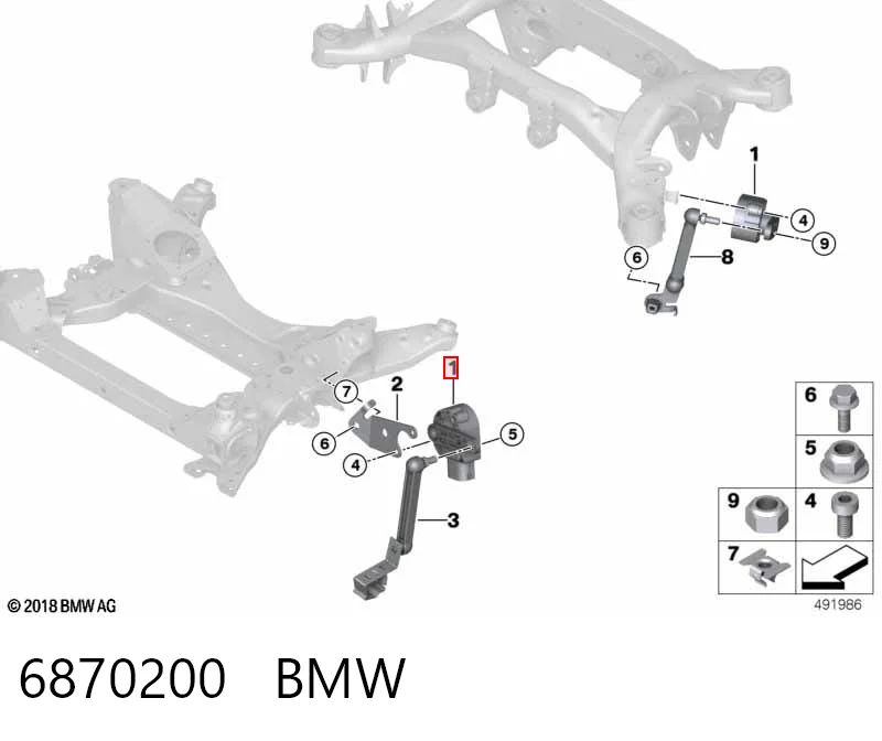 6870200 BMW Sensor de nivel de carrocería delantero