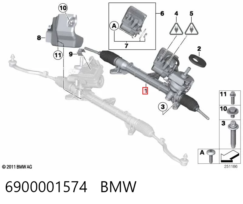 6900001574 BMW Cremallera caja de direccion