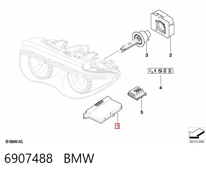 6907488 BMW Centralita, faros xenon