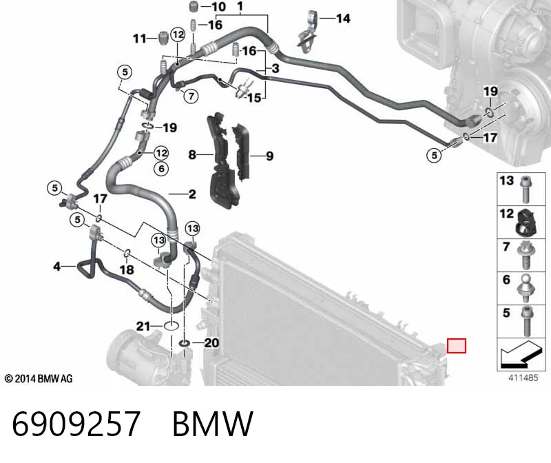 6909257 BMW Sensor de baja presion aire acondicionado