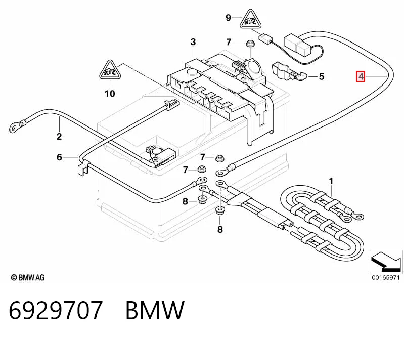 6929707 BMW Cable de terminal positivo de batería