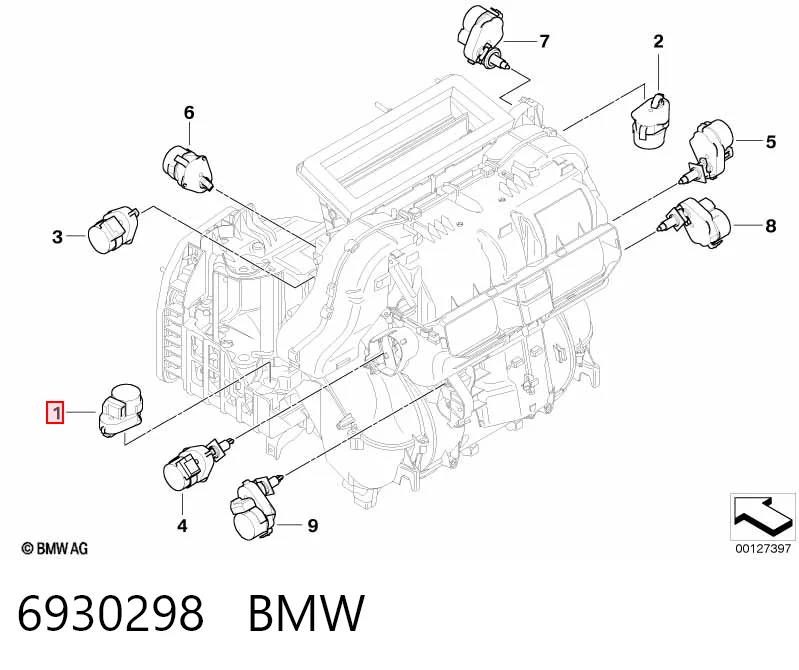 Actuador de сompuerta de сalefacción BMW 5 (2003-2009)