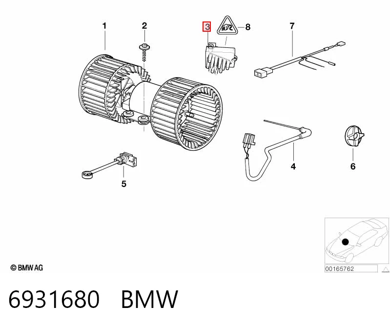 6931680 BMW Resistencia de calefacción