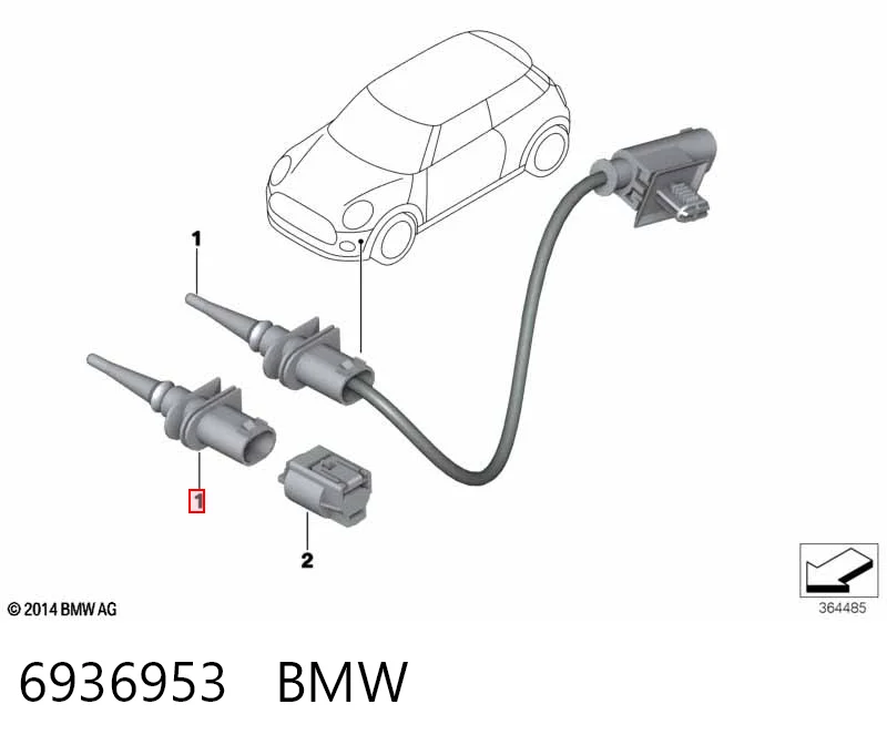 6936953 BMW Sensor de temperatura ambiente