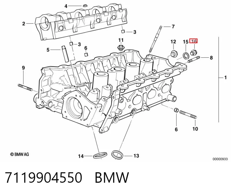 7119904550 BMW Tapón del cárter de aceite