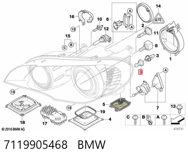 7119905468 BMW Bombilla de luz de posición delantera