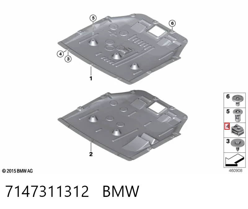 7147311312 BMW Clip de fijación del guardabarros delantero