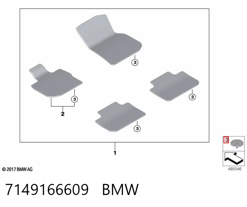 7149166609 BMW Fijaciones para juego de alfombrillas interiores