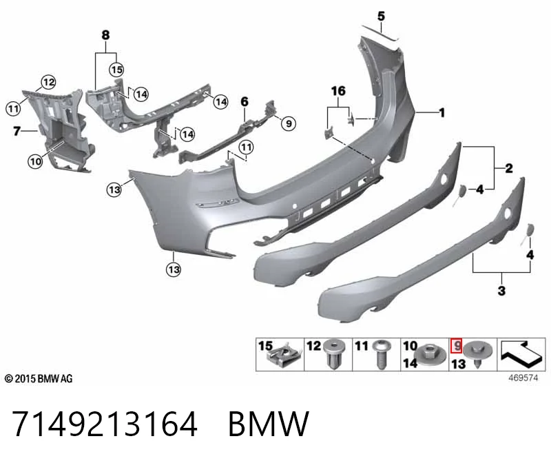 7149213164 BMW Pernos de culata