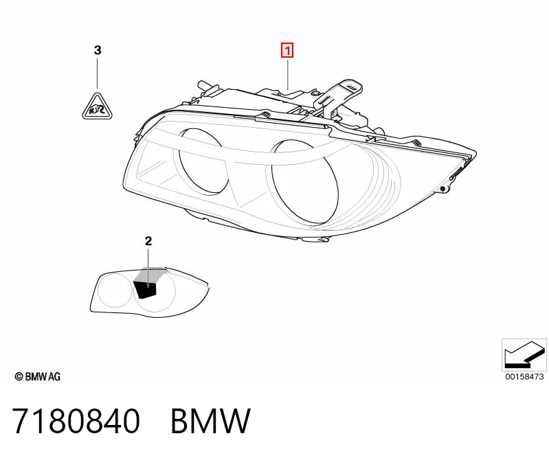 Faro derecho 7180840 BMW
