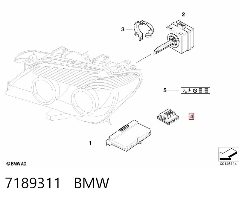 7189311 BMW Módulo de control de iluminación adaptativa (ECU)
