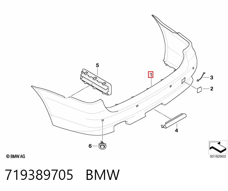 Defensa trasero para BMW 5  E61