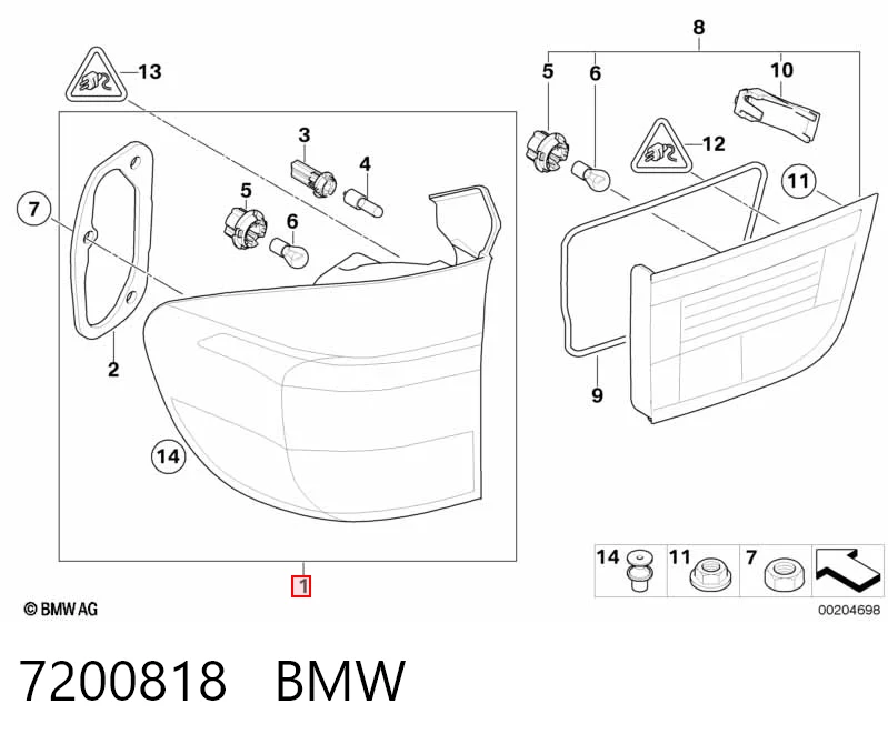 7200818 BMW Piloto trasero exterior derecho