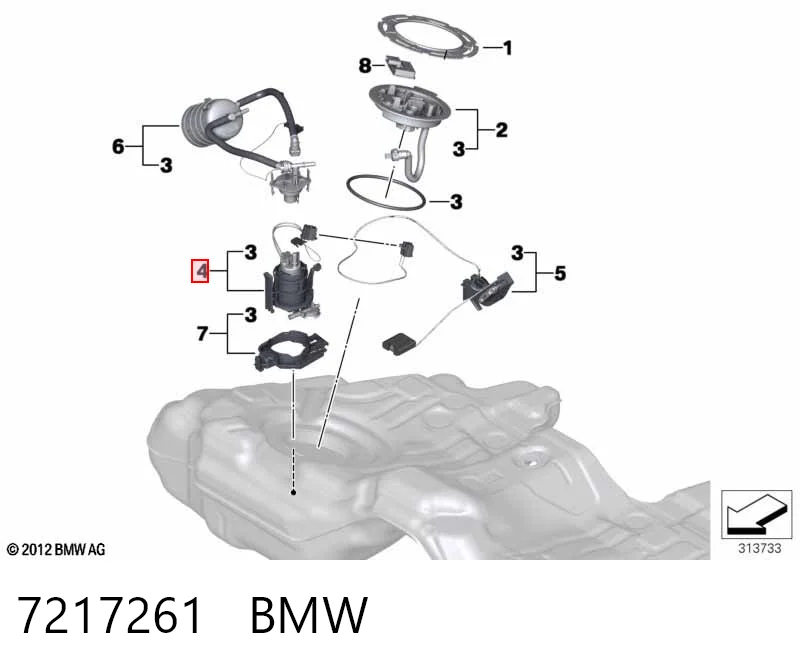 7217261 BMW Elemento de turbina de la bomba de combustible