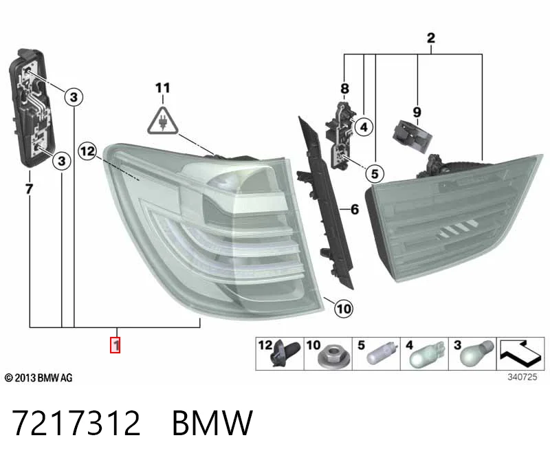 7217312 BMW Piloto trasero exterior derecho