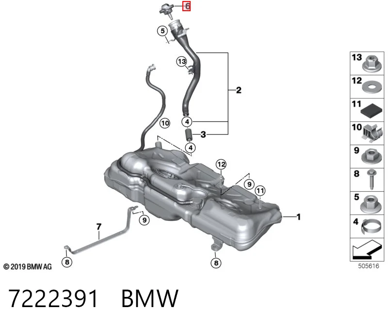 7222391 BMW Tapa tanque combustible
