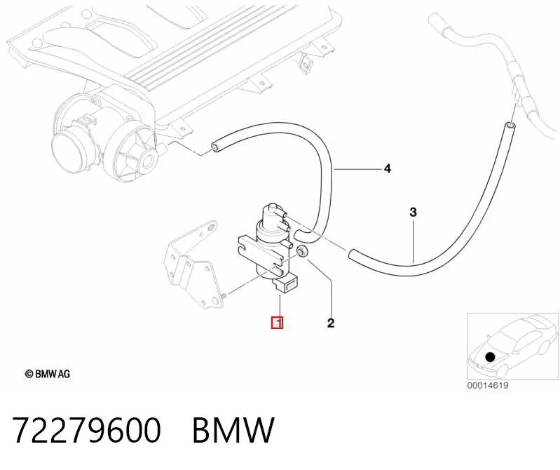 72279600 BMW Válvula solenoide de control de presión de sobrealimentación
