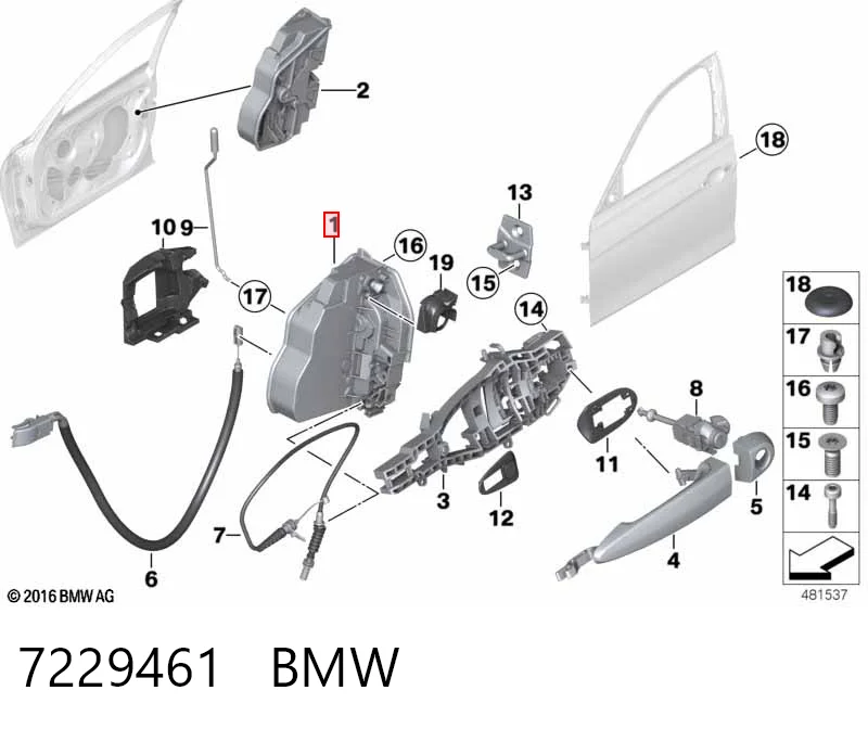 7229461 BMW Cerradura de puerta