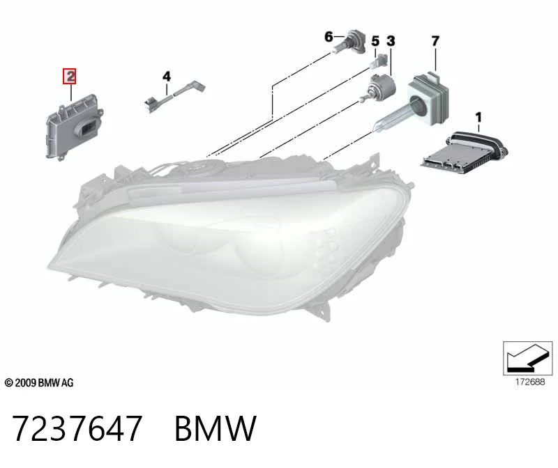 7237647 BMW Unidad de control de xenón