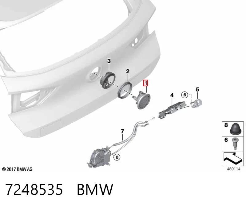 51247248535 Mercedes Botón de accionamiento del cierre de la tapa del maletero (puerta trasera 3/5)