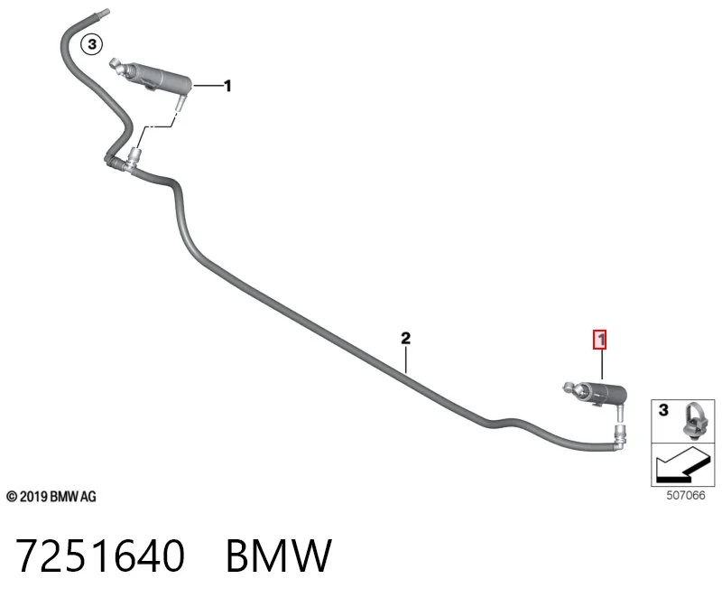 7251640 BMW Boquilla del lavador de faros delanteros