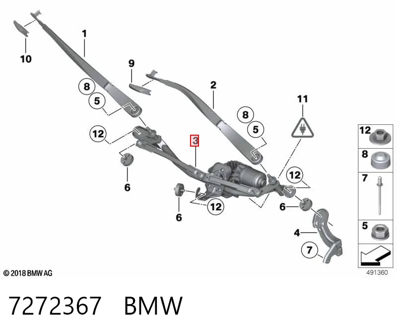 Trapezio del limpiaparabrisas BMW 5 sedán (F10) (2009 - 2016) precio, desde 106,00 EUR