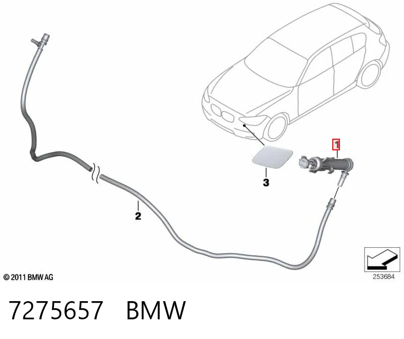 7275657 BMW Boquilla lavafaros, delantera izquierda