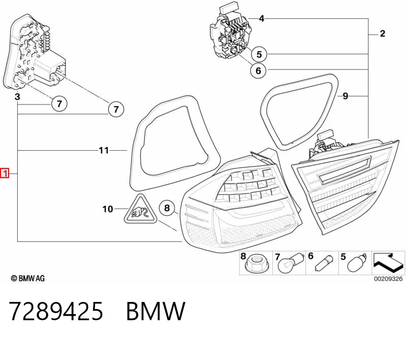 7289425 BMW Piloto trasero exterior izquierdo