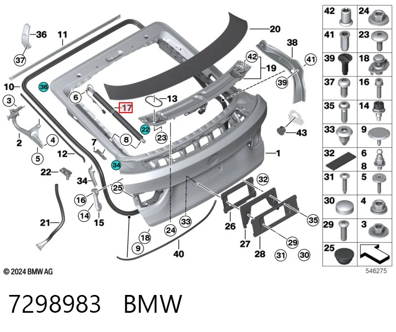 7298983 BMW Amortiguador de porton