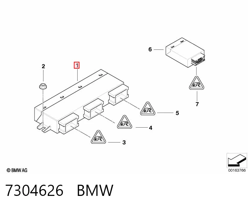 7304626 BMW Módulo de control de apertura de la tapa del maletero