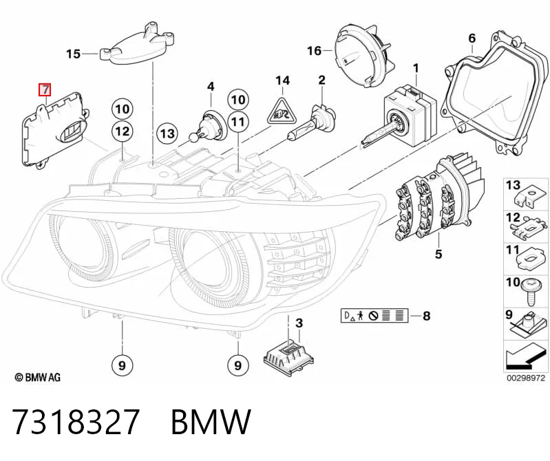 7318327 BMW Unidad de control de xenón